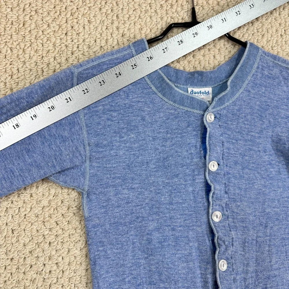Vtg Duofold Long Johns Mens XS Blue Two Layer Thermal Underwear Union Suit USA